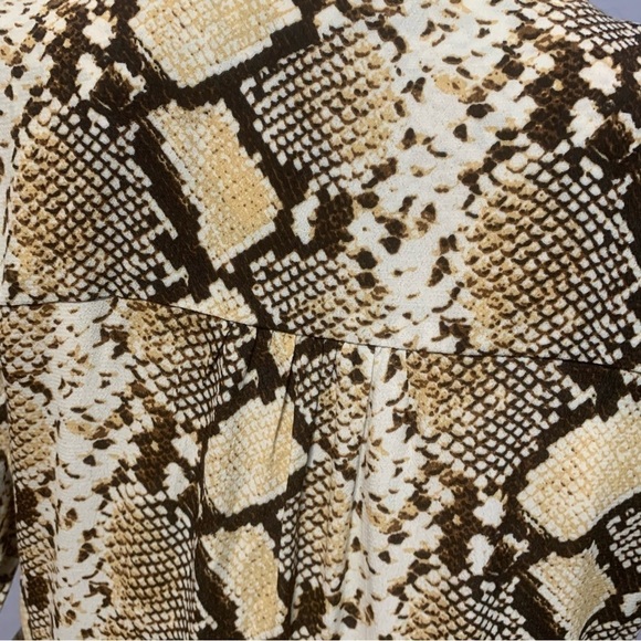 Maeve By Anthropologie Snakeskin Print Juno V-Neck 3/4 Sleeve Dress - Picture 9 of 10